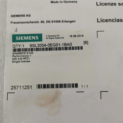 6SL3054-0EG01-1BA0 Siemens Frequency Converter
