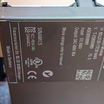 6SL3120-1TE28-5AA3 Siemens Frequency Converter