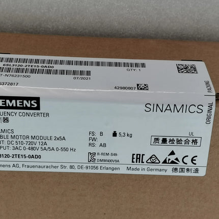 6SL3120-2TE15-0AD0 Siemens Frequency Converter