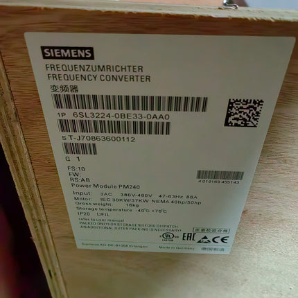 6SL3224-0BE33-0AA0 Siemens Frequency Converter
