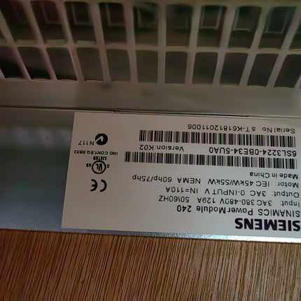 6SL3224-0BE34-5UA0 Siemens Frequency Converter