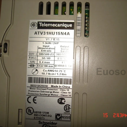 ATV31HU15N4A Schneider Variable Frequency Driver