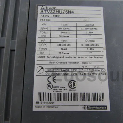 ATV32HU75N4 Schneider Variable Frequency Driver