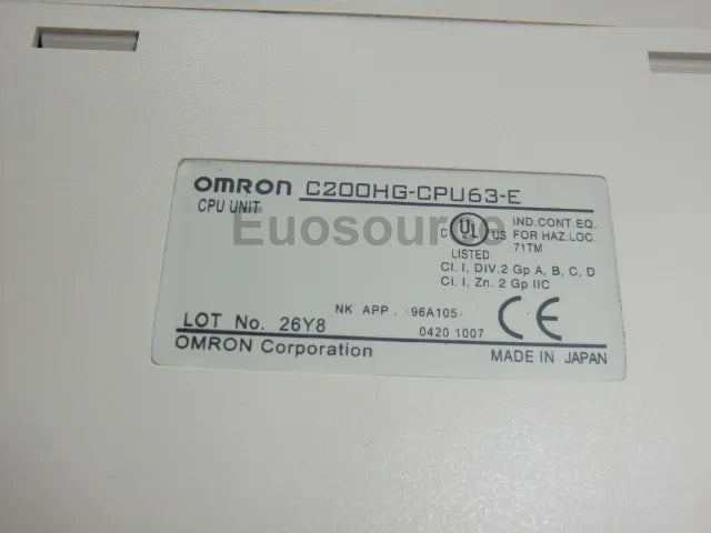 C200HG-CPU63-E Omron PLC Expandable 880 I/O