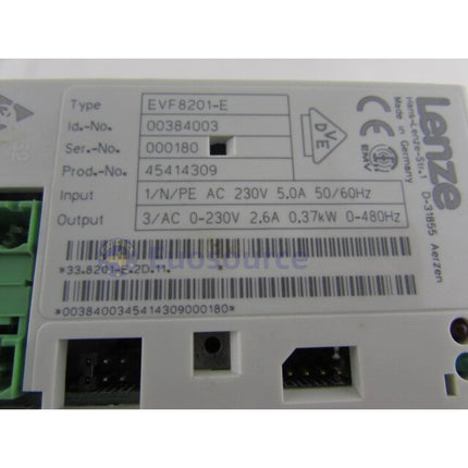 LENZE EVF8201-E 8200 Vector Frequency Inverter - 0.37 kW, 230 V Single-Phase
