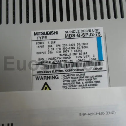 MDS-B-SPJ2-75 Mitsubishi Servo Drive