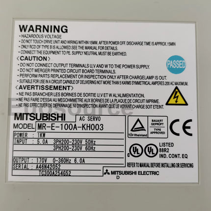 MR-E-100A-KH003 Mitsubishi Servo Drive