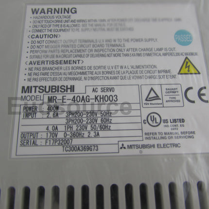 MR-E-40AG-KH003 Mitsubishi Servo Drive