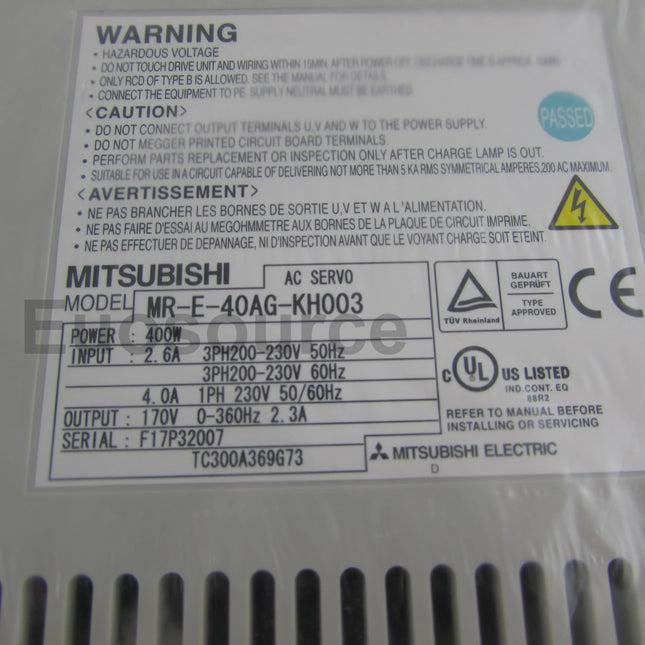 MR-E-40AG-KH003 Mitsubishi Servo Drive