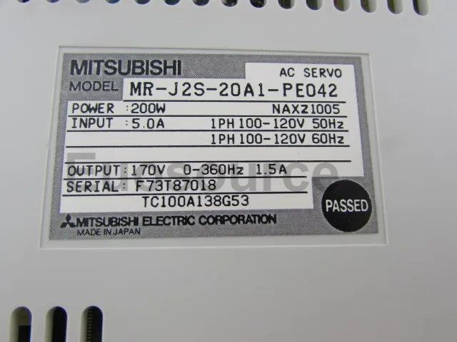 MR-J2S-20A1-PE042 Mitsubishi Servo Drive