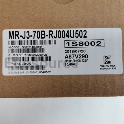 MR-J3-70B-RJ004U502 Mitsubishi Servo Drive