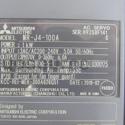 MR-J4-100A Mitsubishi Servo Drive