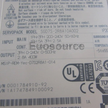 SGD7S-2R8A10A002 Yaskawa Servo Drive Compact industrial