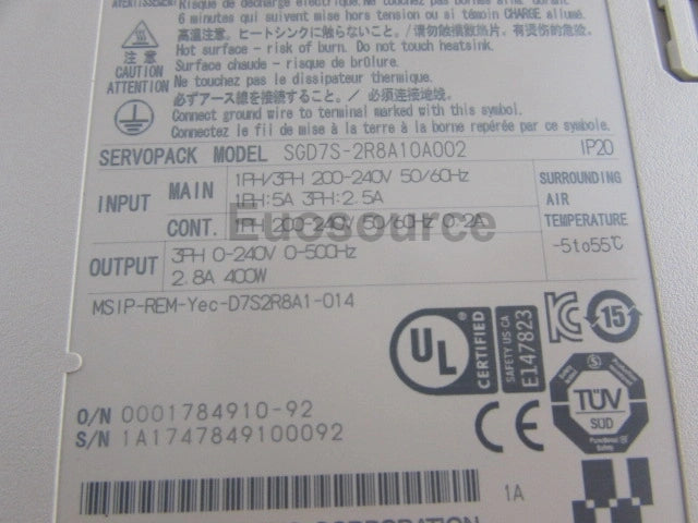 SGD7S-2R8A10A002 Yaskawa Servo Drive Compact industrial