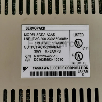 SGDA-A3AS Yaskawa Servo Drive Industrial Applications