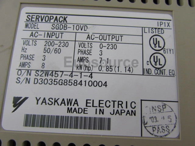 SGDB-10VD Yaskawa Servo Drive EtherCAT Analog control