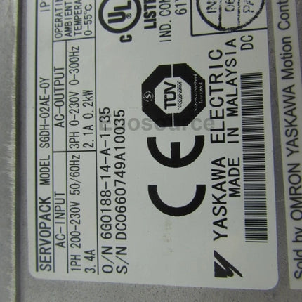 SGDH-02AE-0Y Yaskawa Servo Drive EtherCAT Analog control
