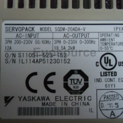 SGDM-20ADA-V Yaskawa Servo Drive For networked motion