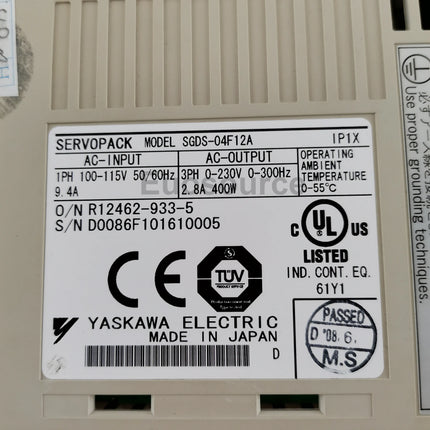SGDS-04F12A Yaskawa Servo Drive EtherCAT Analog control