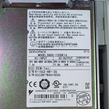 SGDV-120DE1A Yaskawa Servo Drive For networked motion