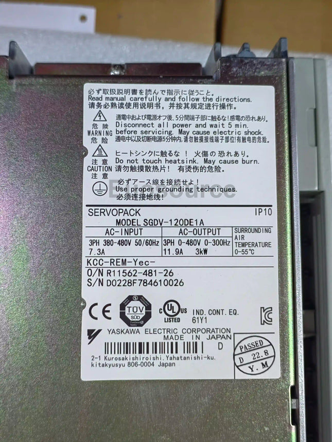 SGDV-120DE1A Yaskawa Servo Drive For networked motion