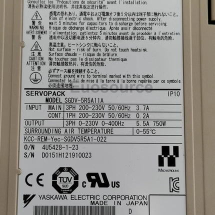 SGDV-5R5A11A Yaskawa Servo Drive Analog control