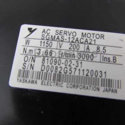 SGMAS-12ACA21 Yaskawa Servo Motor Sigma Series