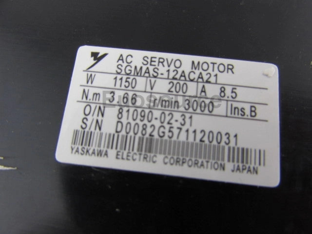 SGMAS-12ACA21 Yaskawa Servo Motor Sigma Series