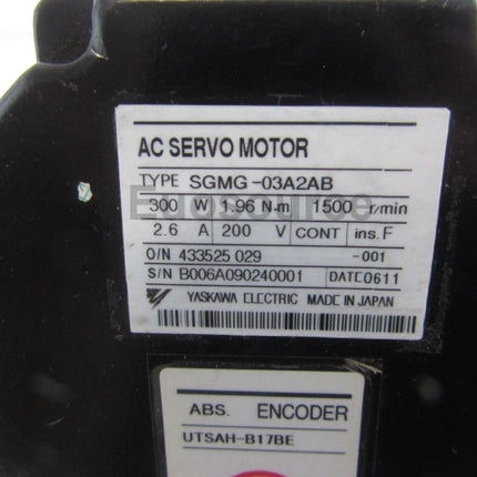 SGMG-03A2AB Yaskawa Servo Motor AC Servo