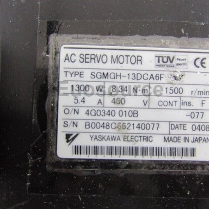 SGMGH-13DCA6F Yaskawa Servo Motor Absolute Encoder