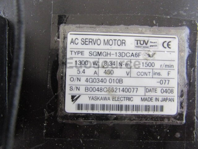 SGMGH-13DCA6F Yaskawa Servo Motor Absolute Encoder