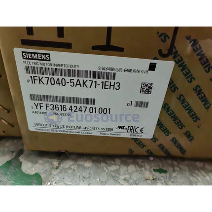 SIEMENS 1FK7040-5AK71-1EH3 Servo Motor - SIEMENS AC servo motor - Worldwide Shipping