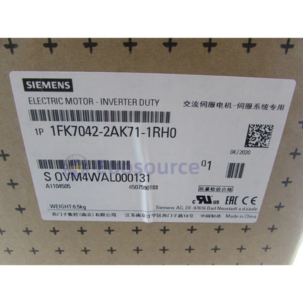 SIEMENS 1FK7042-2AK71-1RH0 Servo Motor - SIEMENS AC servo motor - Worldwide Shipping